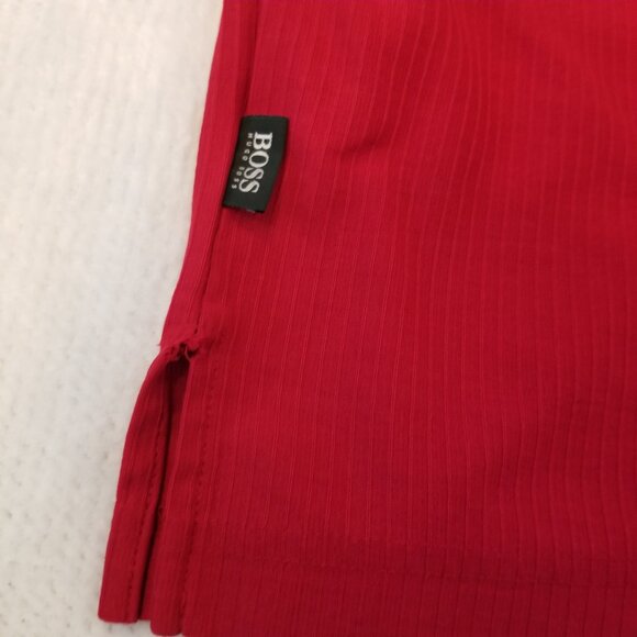 Vintage Boss Hugo Boss Golf Red Polo T-shirt Cotton Large Men Shirt White Accent - Picture 6 of 11